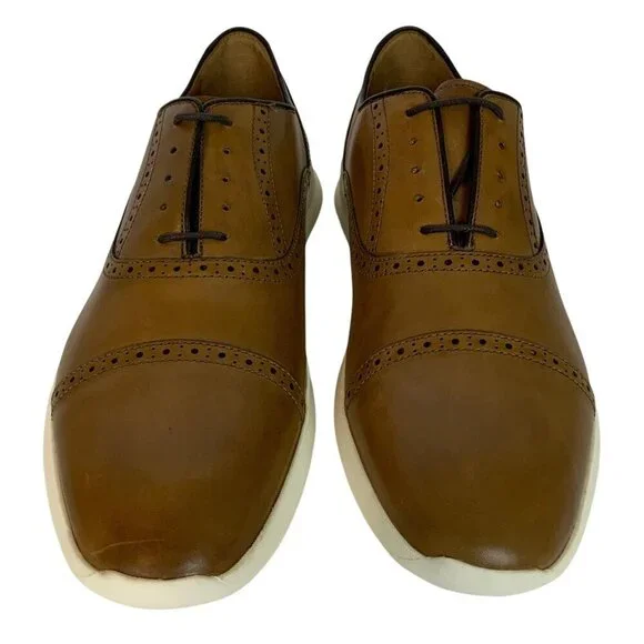 Johnston & Murphy Hennings Cap Toe Oxfords Mens 11M Brown Leather TruFoam Sole - Picture 9 of 11
